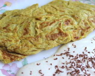 Французский омлет с фруктовым фрешем