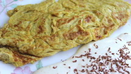 Французский омлет с фруктовым фрешем