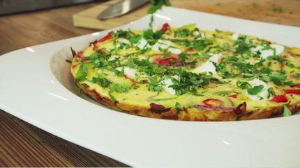 Фриттата со сладким перцем и фетой