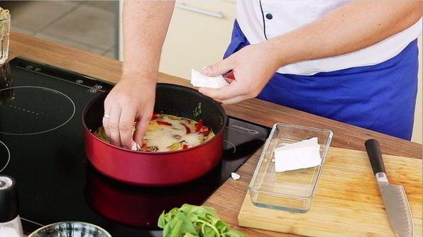 фриттата со сладким перцем и фетой