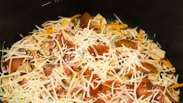 омлет микс со свининой и помидорами черри