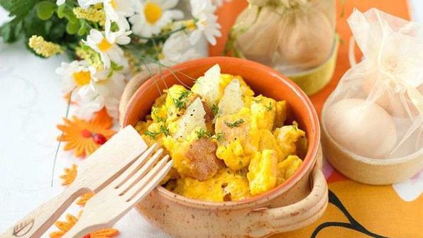 омлет с добавлением хлеба