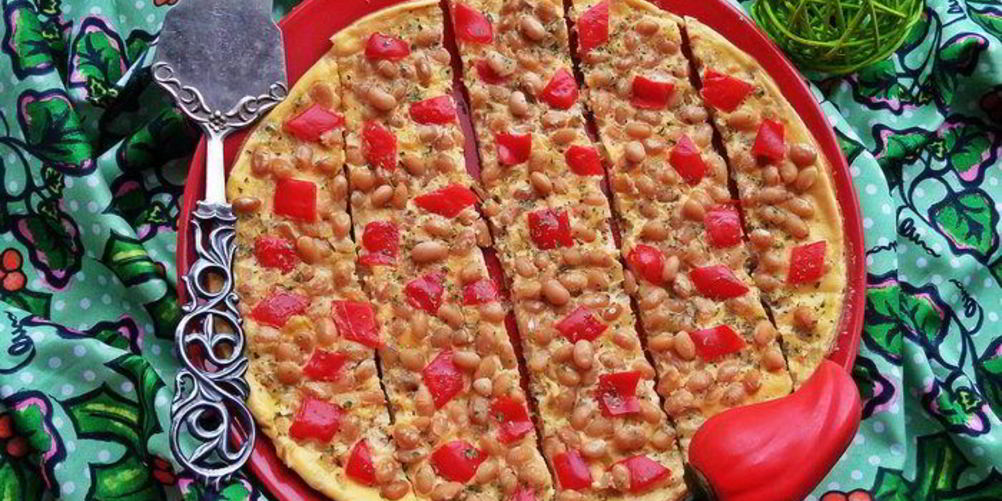 Рецепт омлета с фасолью и овощами