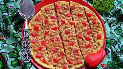 Омлет с фасолью и овощами