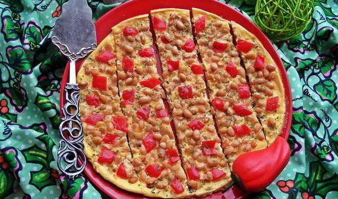 Омлет с фасолью и овощами