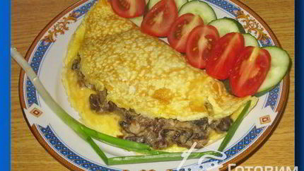Омлет с грибной начинкой