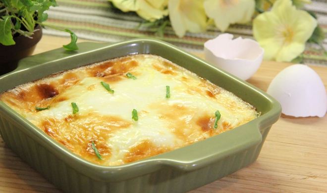 Омлет с молоком в духовке пышный