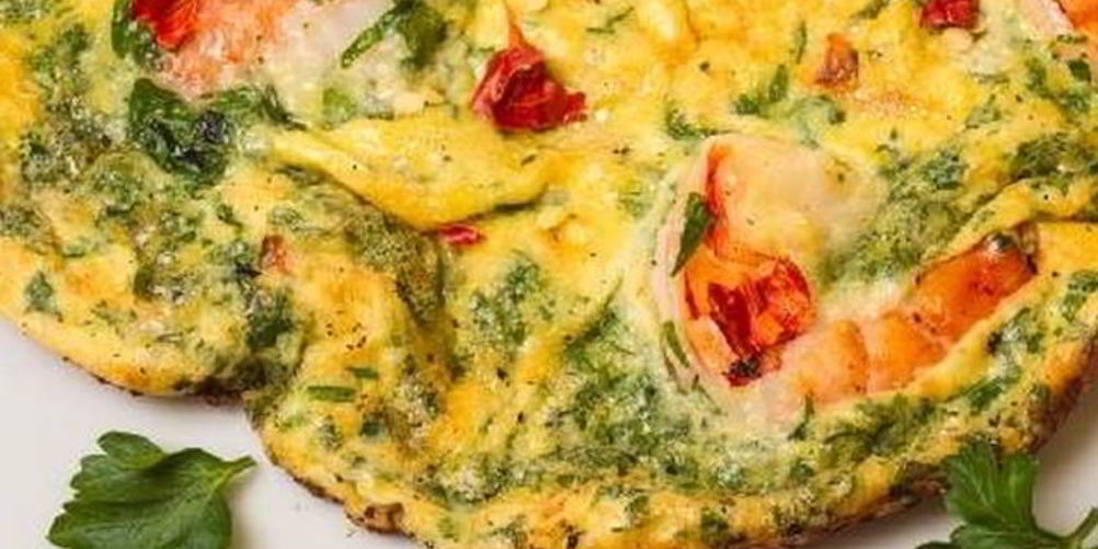 Рецепт омлета с зеленью и крабовым мясом