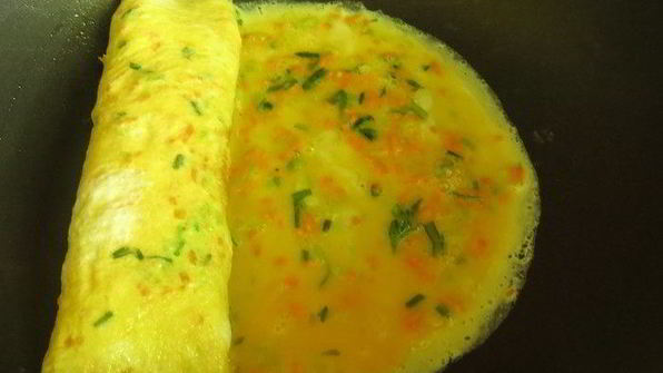 омлет сердечки