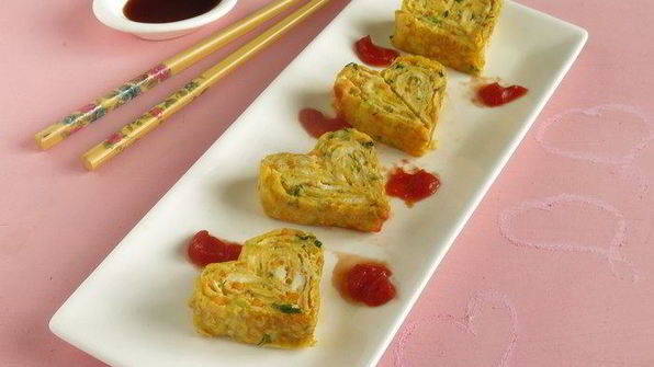 омлет сердечки