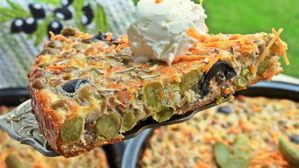 Омлеты с гречкой и маслинами