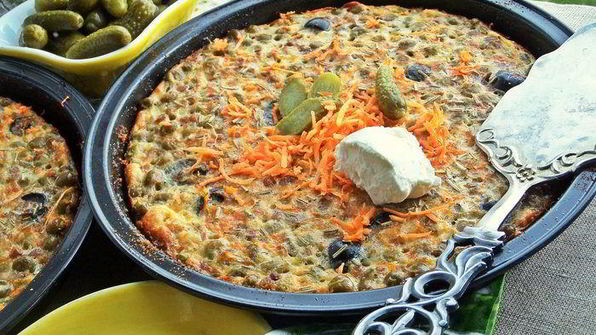 омлеты с гречкой и маслинами