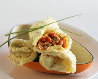 Рулетики из омлета