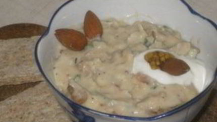 Фасолевый паштет с карамелизированным луком и имбирем