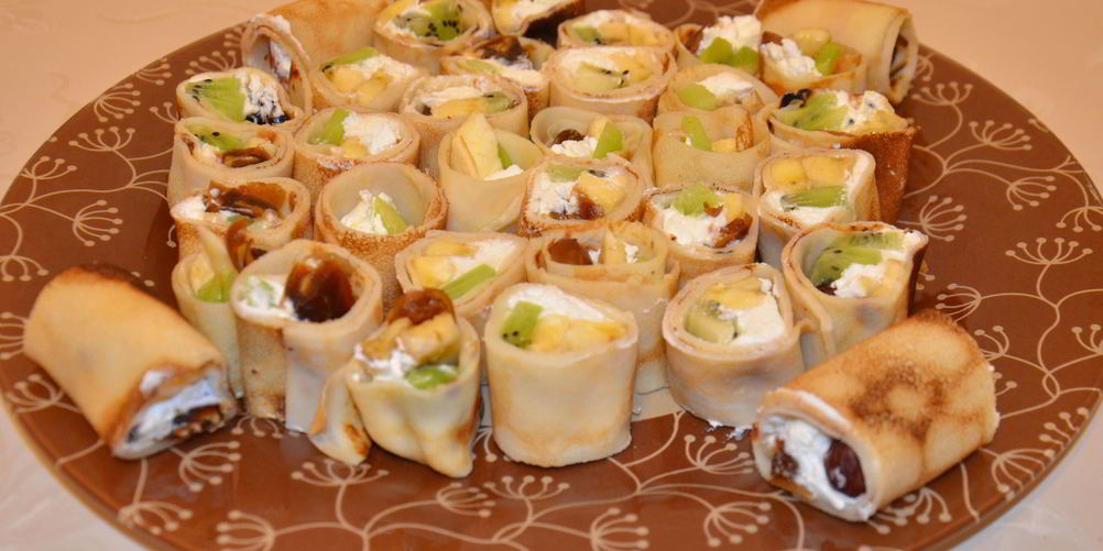 Рецепт сладких роллов из блинов