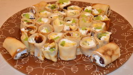 Сладкие роллы из блинов