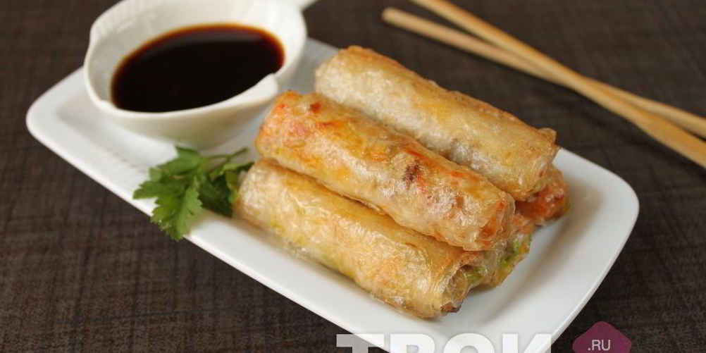 Рецепт спринга-роллов с креветками и свининой