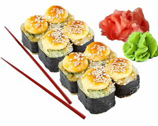 Запеченные роллы с семгой