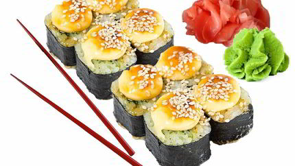 Запеченные роллы с семгой