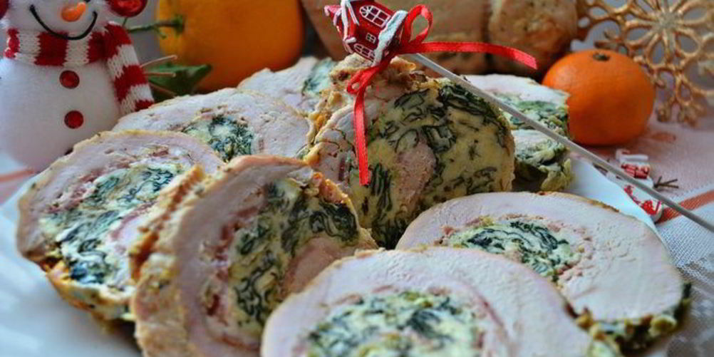 Рецепт новогоднего рулета из индейки