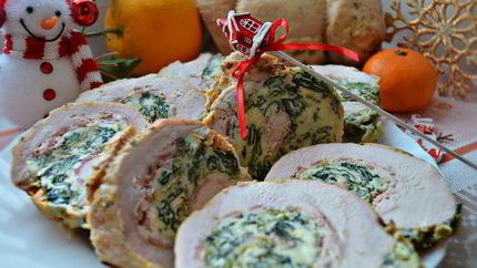 Новогодний рулет из индейки