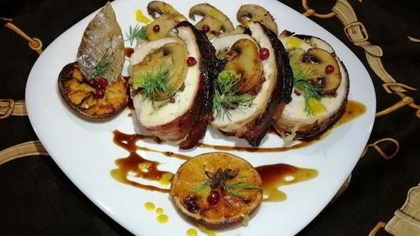 рулет из индейки с шампиньонами