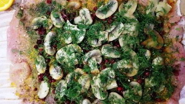 рулет из индейки с шампиньонами