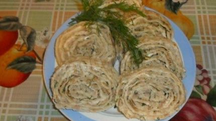 Рулет из лаваша с куриной начинкой
