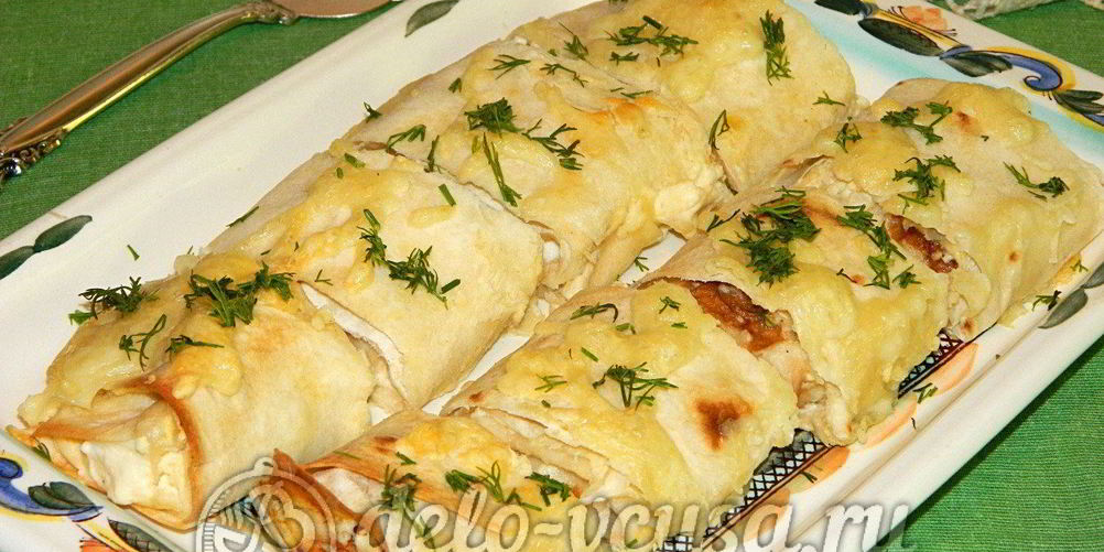 Рецепт рулета из лаваша с творогом