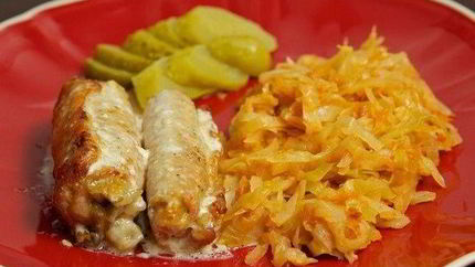 Рулеты из свинины с грибами