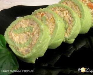 Зеленый рулет с брокколи