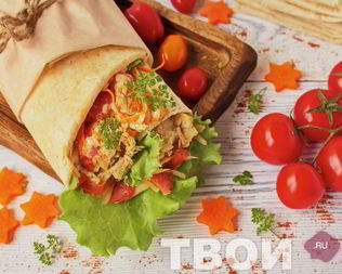 Домашняя шаурма с курицей