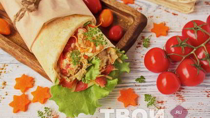 Домашняя шаурма с курицей