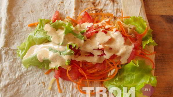 домашняя шаурма с курицей