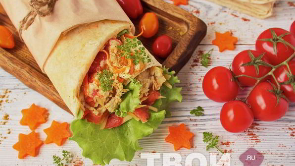 домашняя шаурма с курицей