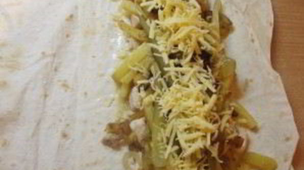 шаурма с грибами и курицей