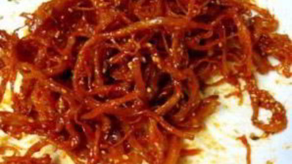 сушеные кальмары в соусе