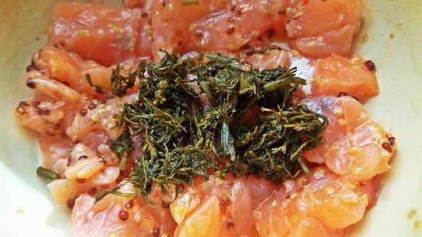 горячий сэндвич с лососем