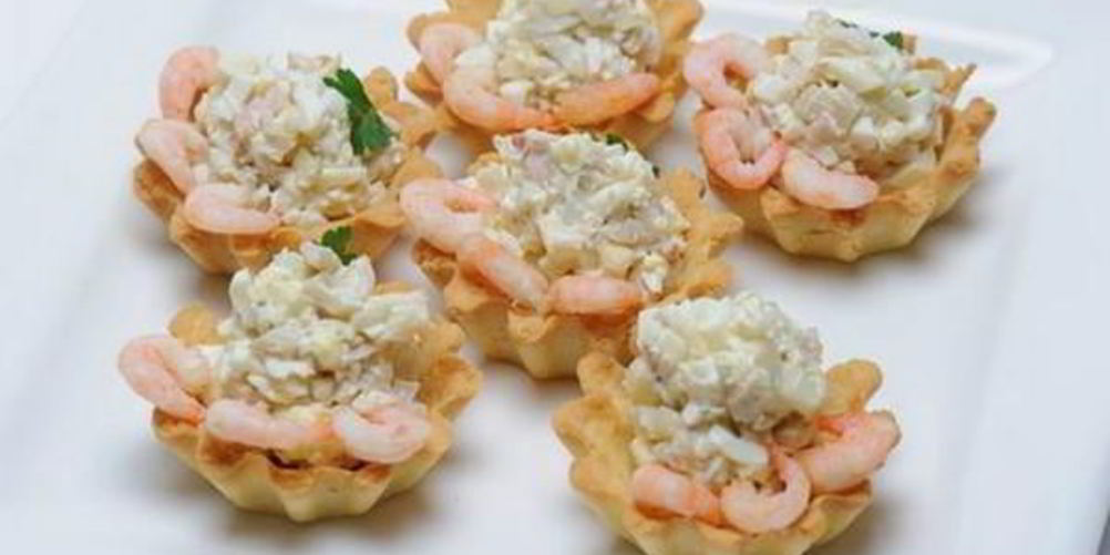 Рецепт тарталеток с морским коктейлем