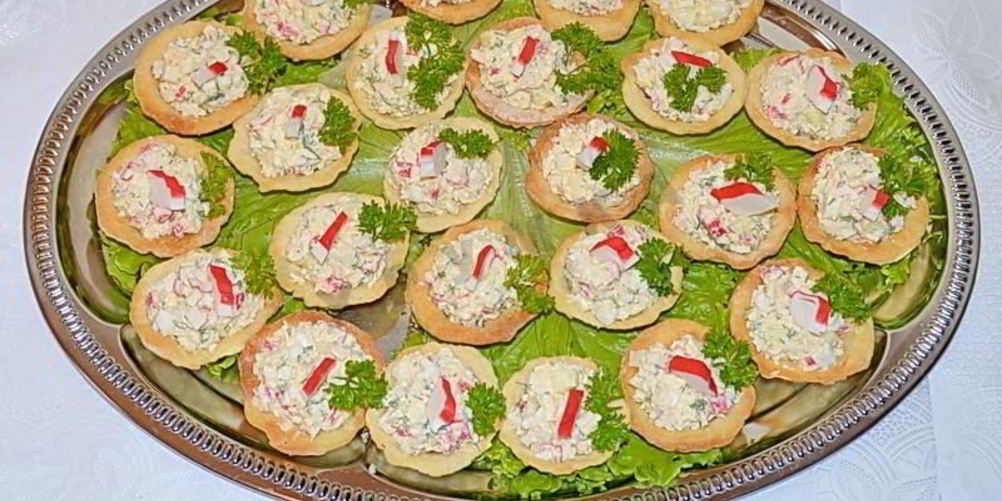 Рецепт тарталеток с начинкой из крабовых палочек