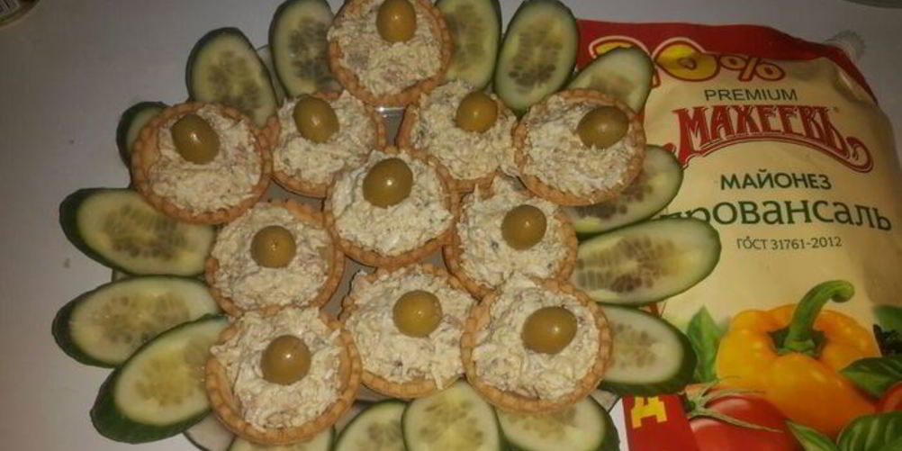 Рецепт тарталеток с рыбным салатом