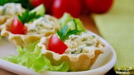 Тарталетки с сырной начинкой