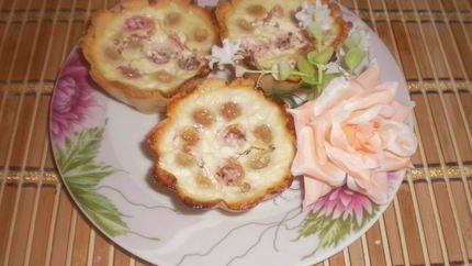 Тарталетки творожные с крыжовником