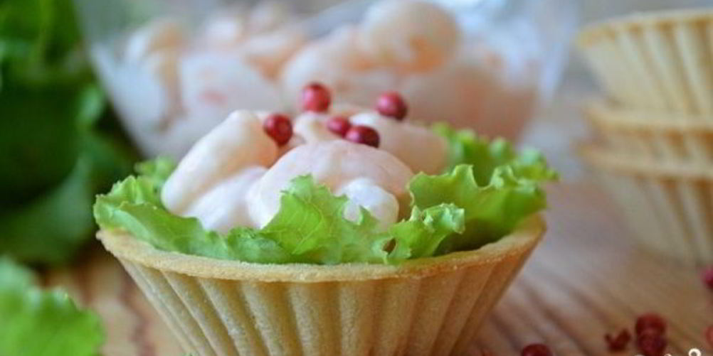 Рецепт закуски с креветками в тарталетках