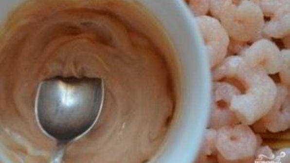 закуска с креветками в тарталетках