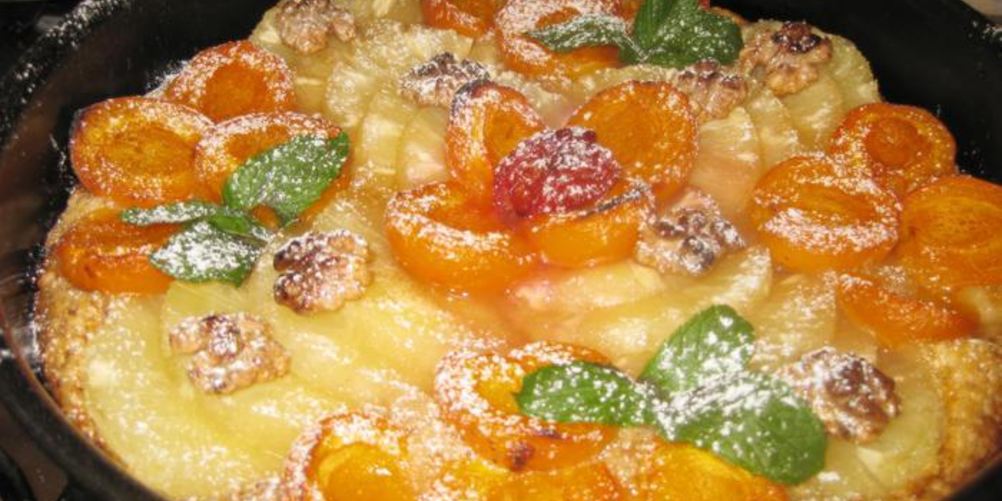 Рецепт абрикосово-ананасового тарт в карамели