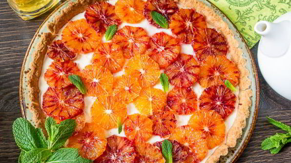 апельсиновый тарт со сливочным кремом