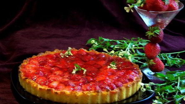 клубнично-кокосовый тарт