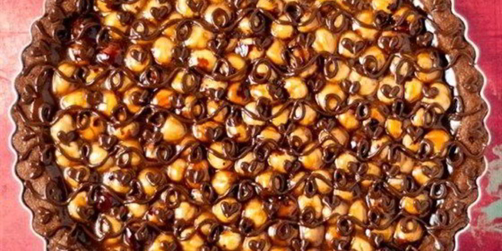 Рецепт шоколадна-карамельно-орехового тарт