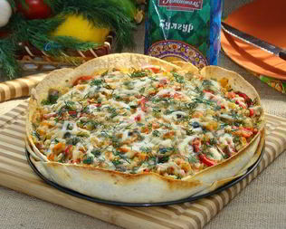 Тарт с булгуром и грибами